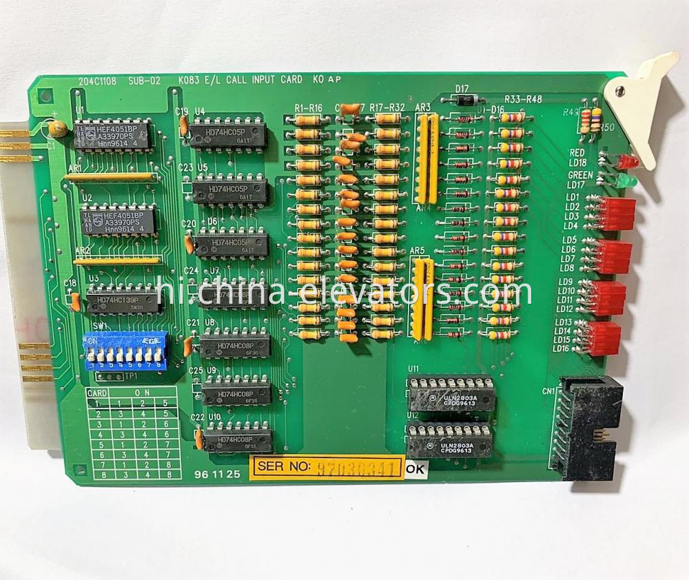 Hyundai Elevator SUB-02 K083 E/L CALL INPUT CARD K0 AP